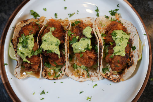 Fried Red Snapper Tacos with Creamy Avocado-Crema – A Flavorful Fusion