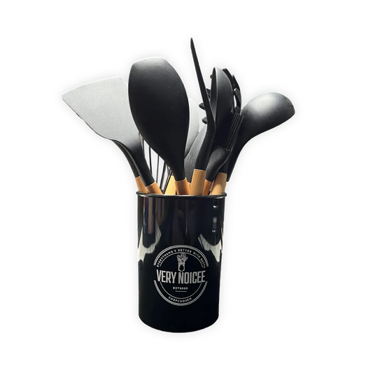 Utensilios de cocina de silicona Chefchosen con mango de madera