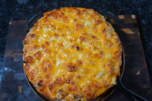 Double Layer Baked Cajun Mac & Cheese